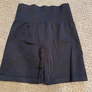 High-Waisted Black Biker Shorts